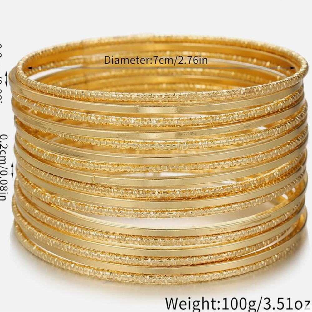 Brass Gold Bangle Set - Picture 5 of 5